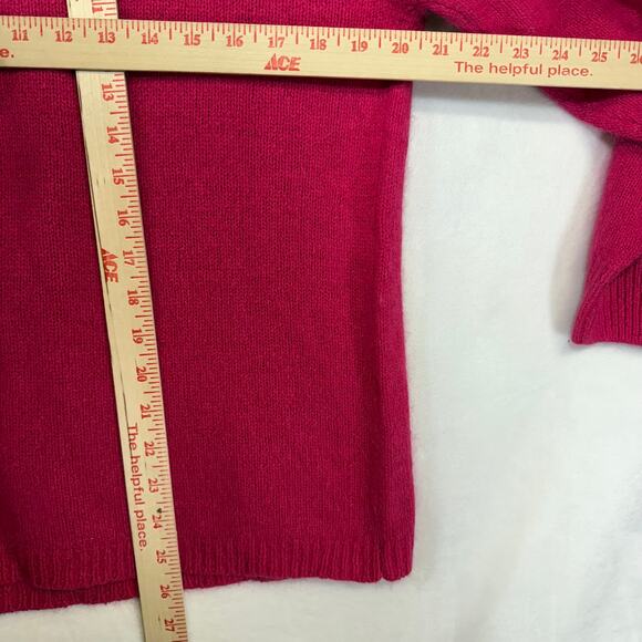 VTG Eminent M Silk Wool Blend Turtleneck Sweater Pink Fuzzy Soft Knit Preppy 90s - Picture 7 of 10
